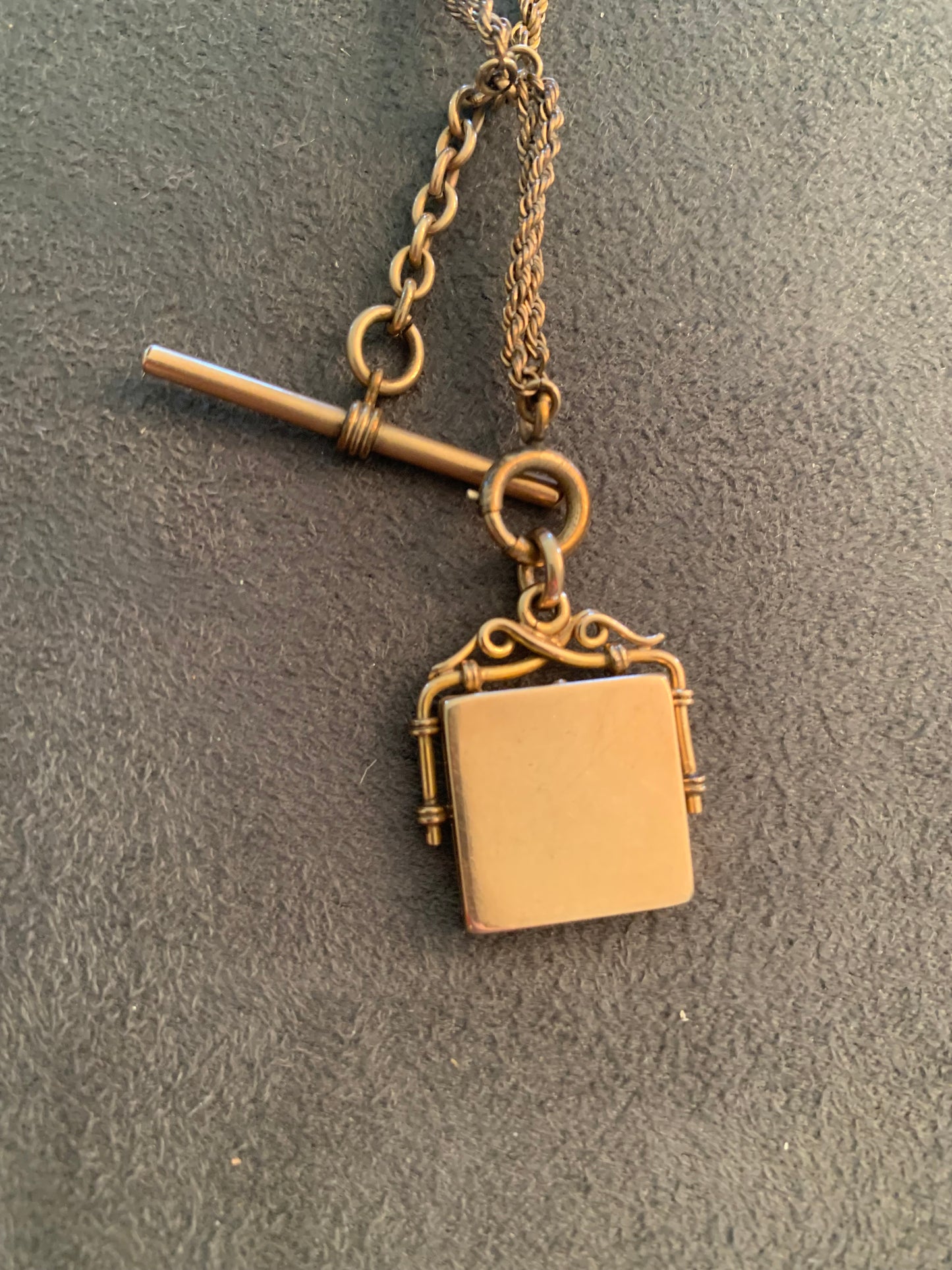 Gold-filled square Victorian locket